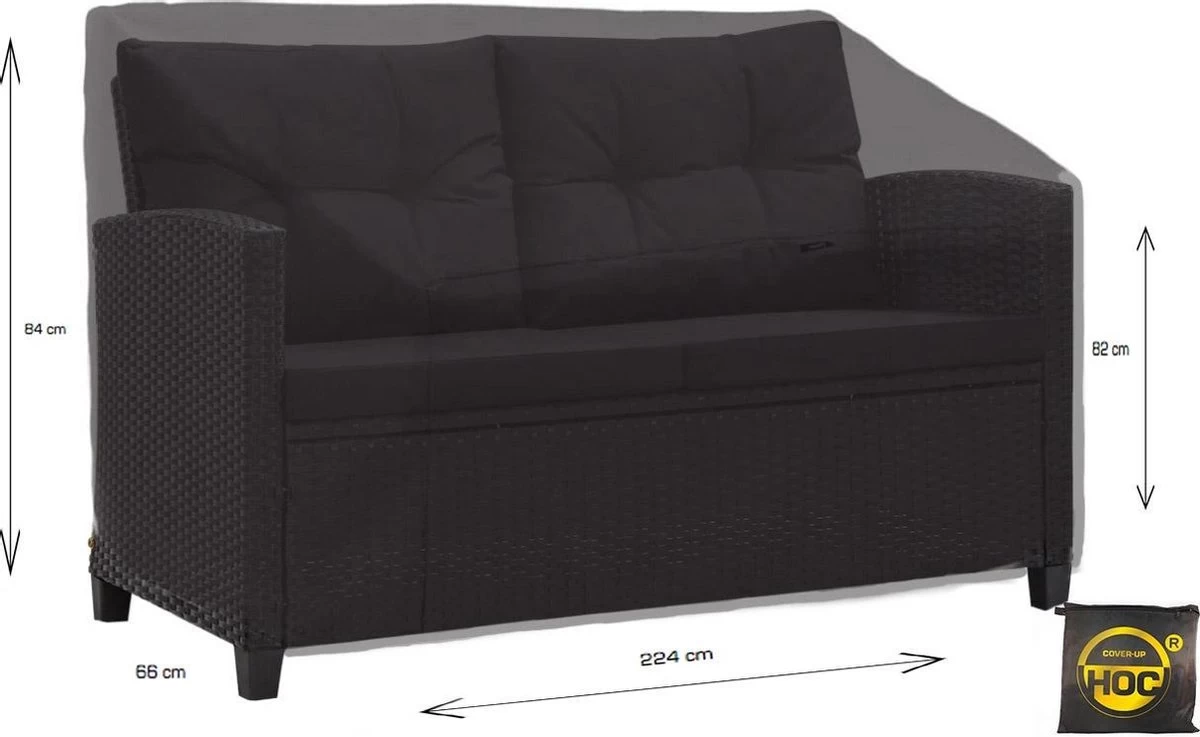 CUHOC - Beschermhoes Tuinbank - Tuinbankhoes - Golden Label - 224x84x66 - Aflopend