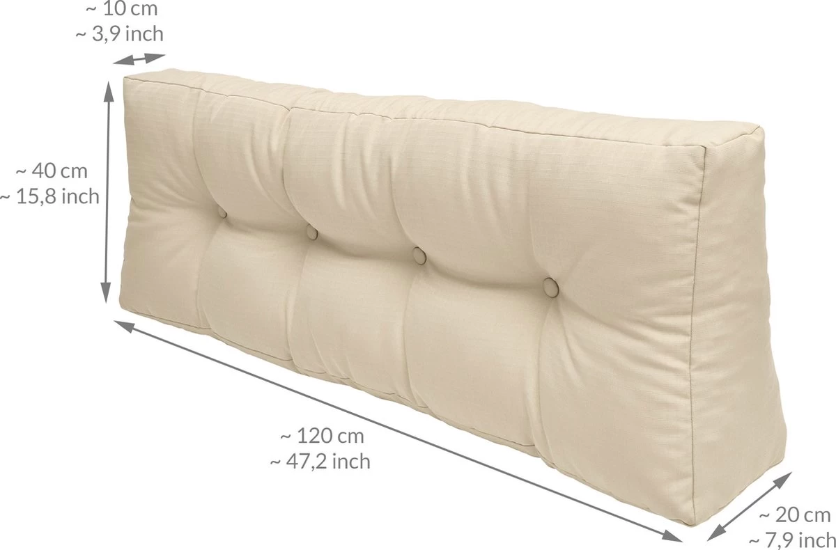 Beautissu Elements – Palletkussen 120x40cm - Rugkussen Natuur In Matraskussen Kwaliteit - Image 5