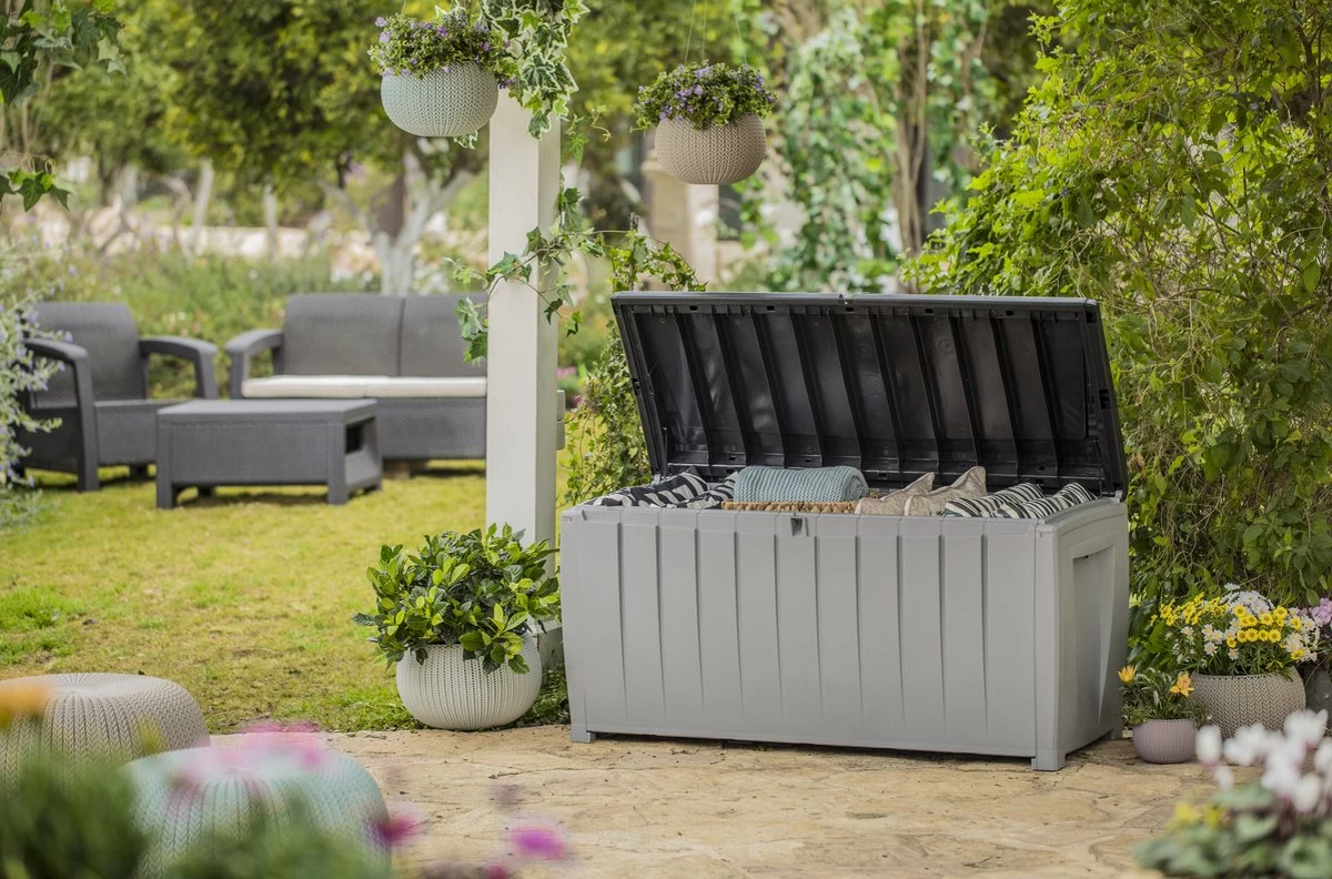 Keter Novel Opbergbox - 340L - 124x55x62.5cm - Grijs - Image 3