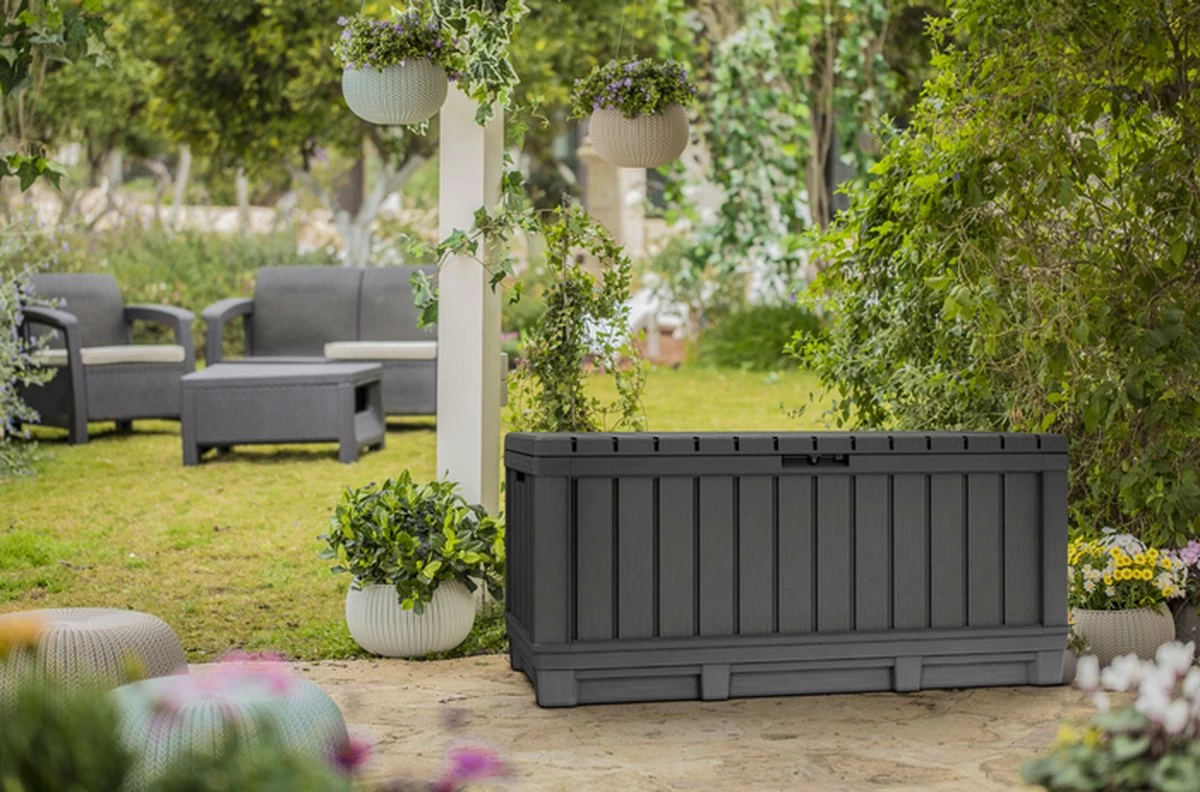 Keter Kentwood Opbergbox - 128x53.6x59 Cm - 350 L - Grafiet - Image 3