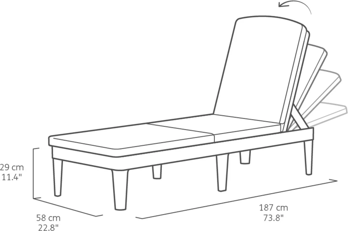 Allibert Jaipur Ligbed - 58x187,5x29 Cm - Grafiet - Image 8