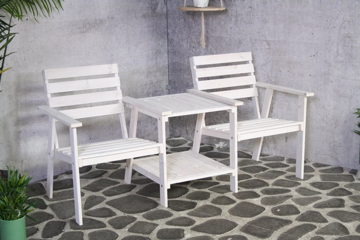 Tuinbank - Romeo Tete A Tete - Wit - 170cm - Image 4