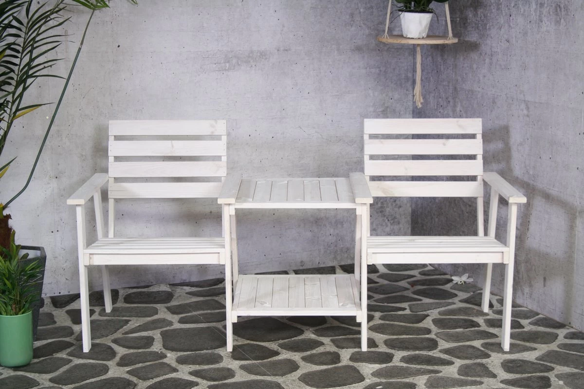 Tuinbank - Romeo Tete A Tete - Wit - 170cm - Image 5