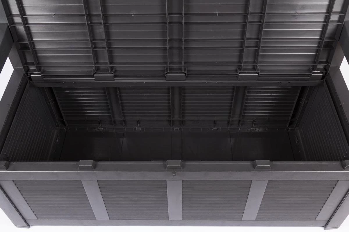 Merkloos Opbergbank Van Kunststof | 130 X 60 Cm | Antraciet - Image 3