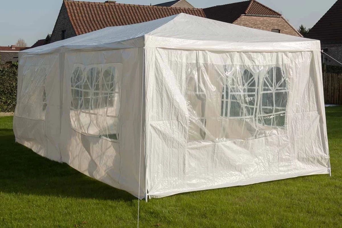 MaxxGarden Partytent - Paviljoen - 300 X 600 X 250 Cm - Met Zijwanden - Waterdicht Pro - 32mm Buizen – Wit - Image 2