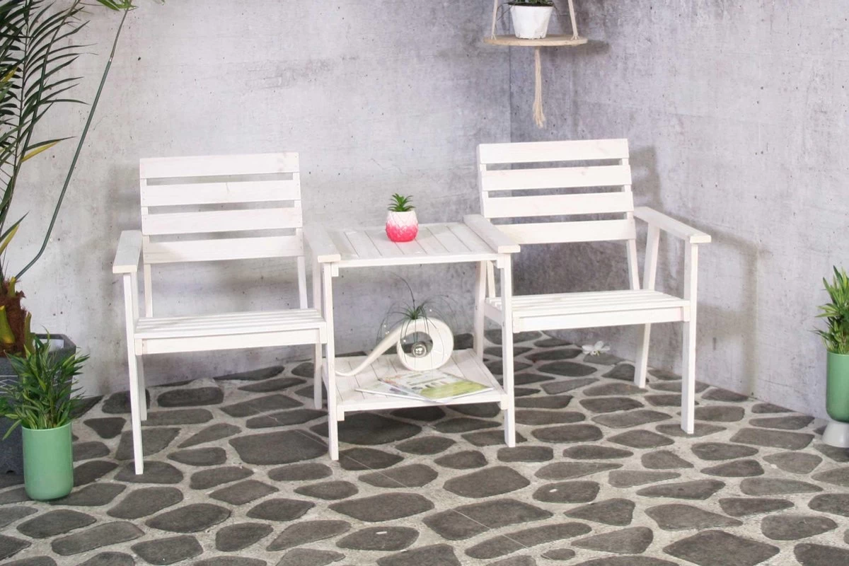 Tuinbank - Romeo Tete A Tete - Wit - 170cm - Image 3