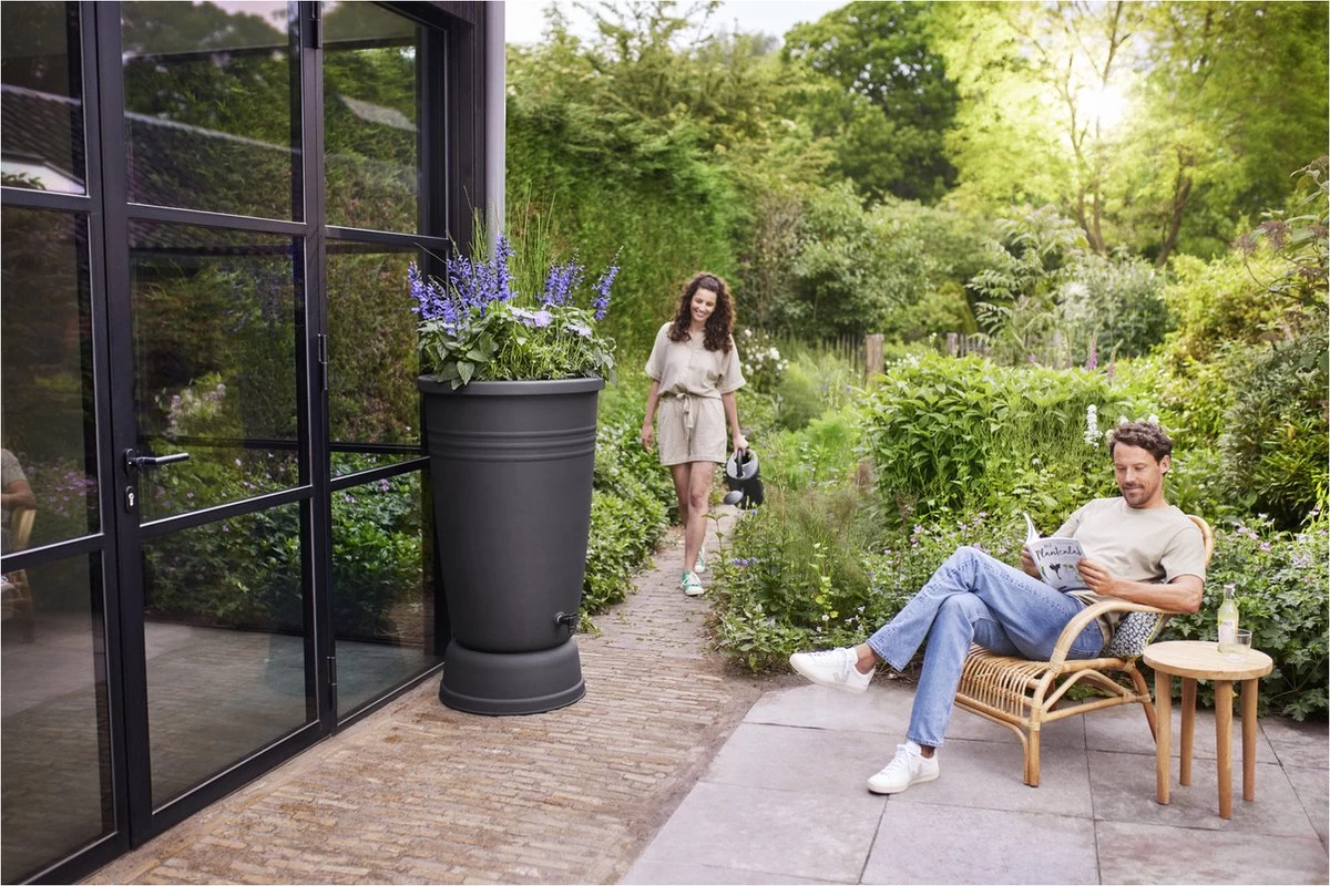 Elho Green Basics Regenton Plus 126 - Regenton Voor Kweken En Oogsten - Ø 70.5 X H 101.0 Cm - Zwart/Living Black - Image 3