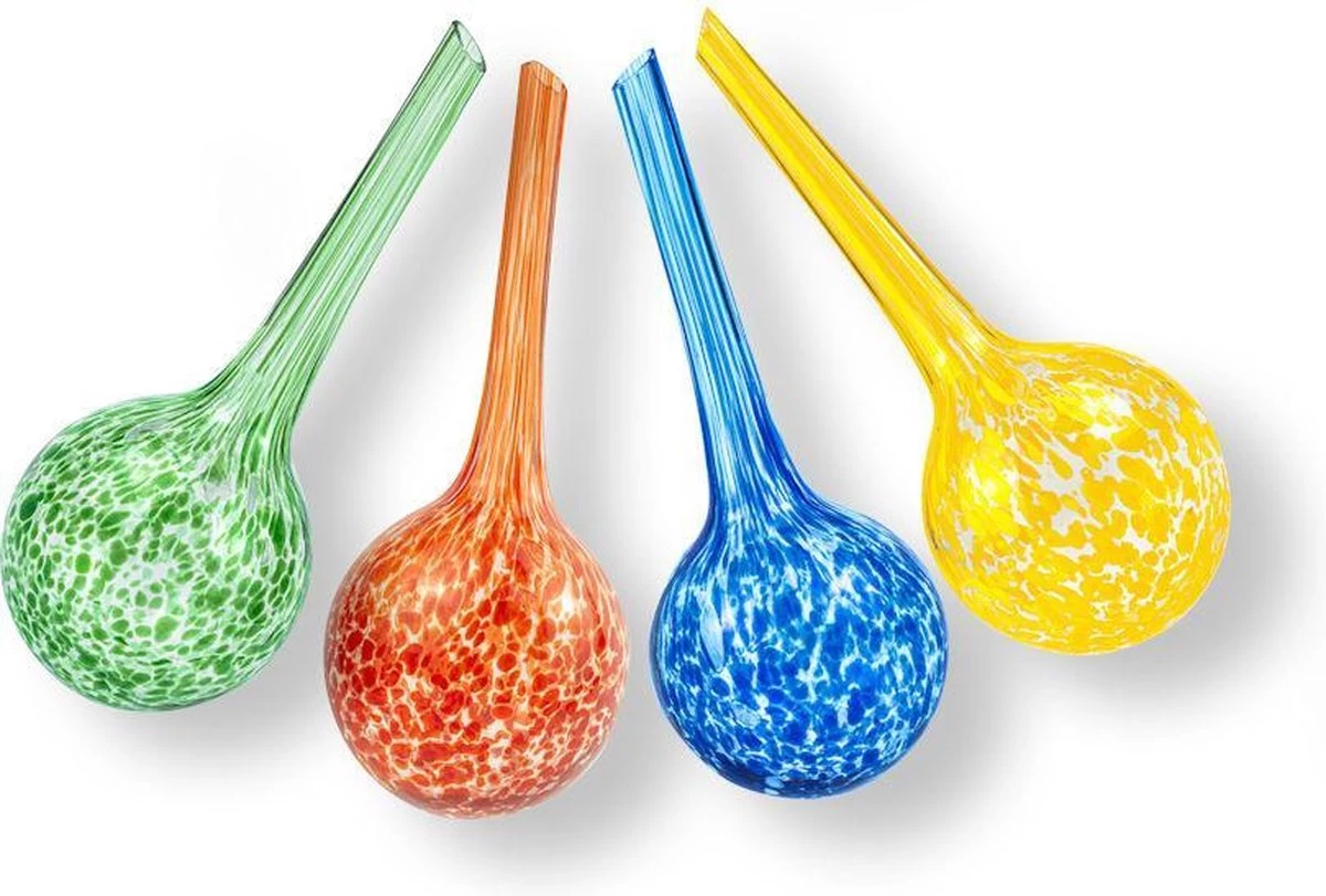 Merkloos Decopatent® 4 Stuks - Waterdruppelaar Voor Planten - Watergever - Glas - Waterbollen - Watergeefsysteem - Plantenbollen - Groen - Image 2
