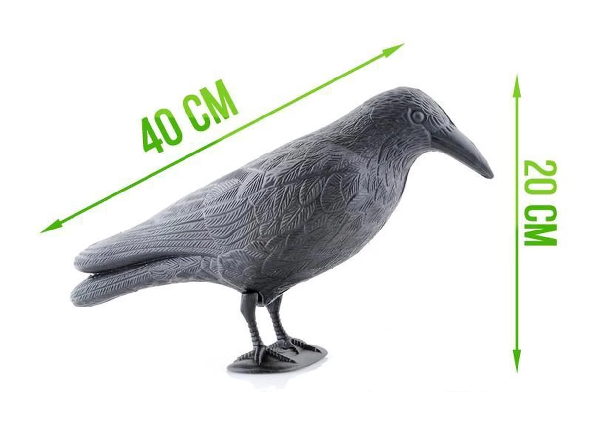 Merkloos XL Vogelverschriker Kraai - Plastic - Zwart - Image 2