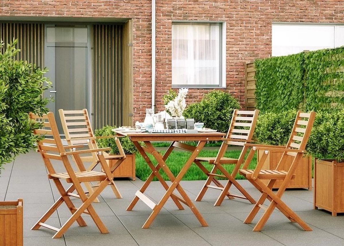 Houten Plantenbak Met Wieltjes 50x50 - Geolied Duurzaam FSC Acaciahout – Bloembak Buiten - Plantenbakken Buiten - Perfecthomeshop - Image 7