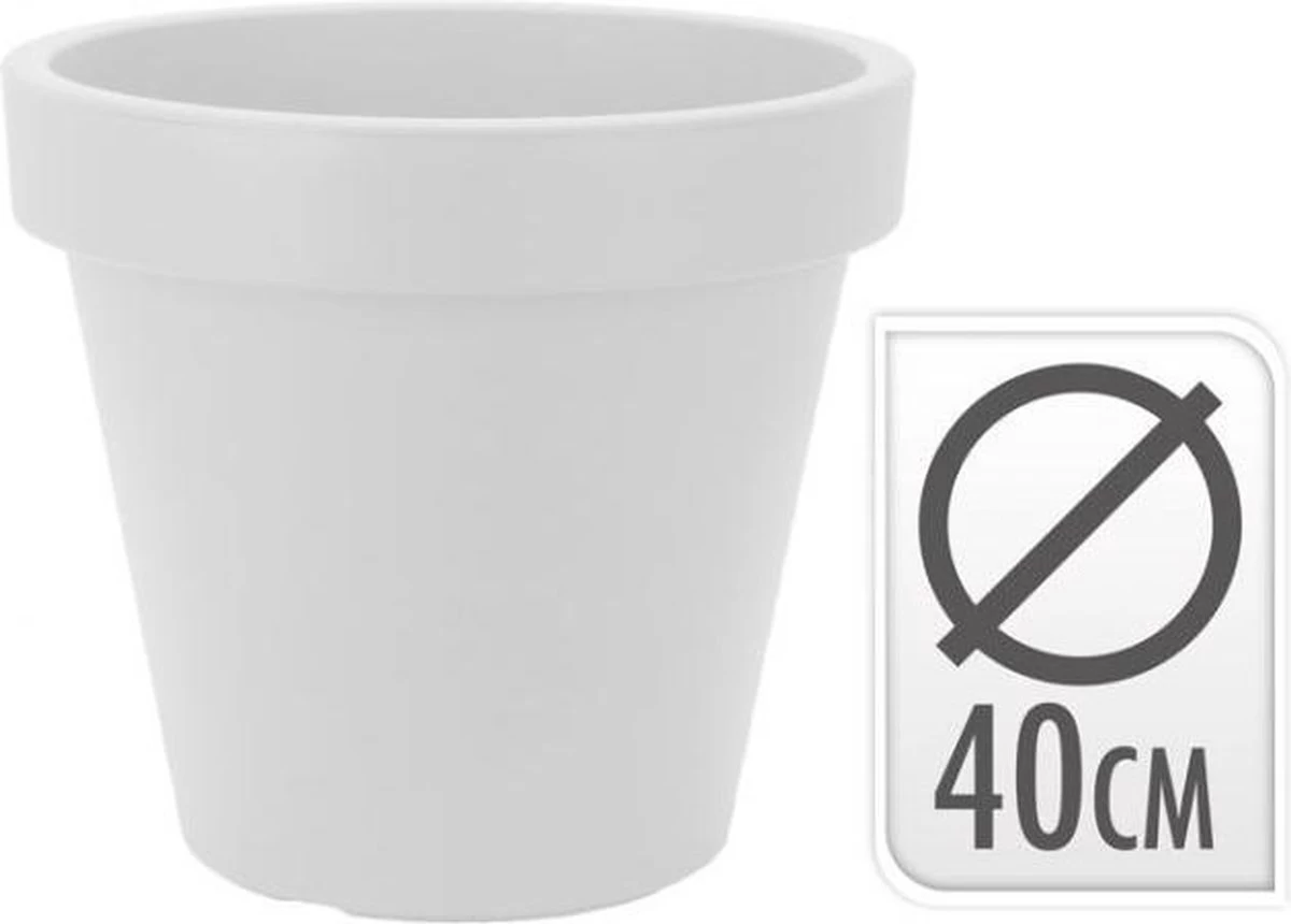 Relaxwonen - Bloempot Classic 40 Cm Kunststof Wit - Image 3
