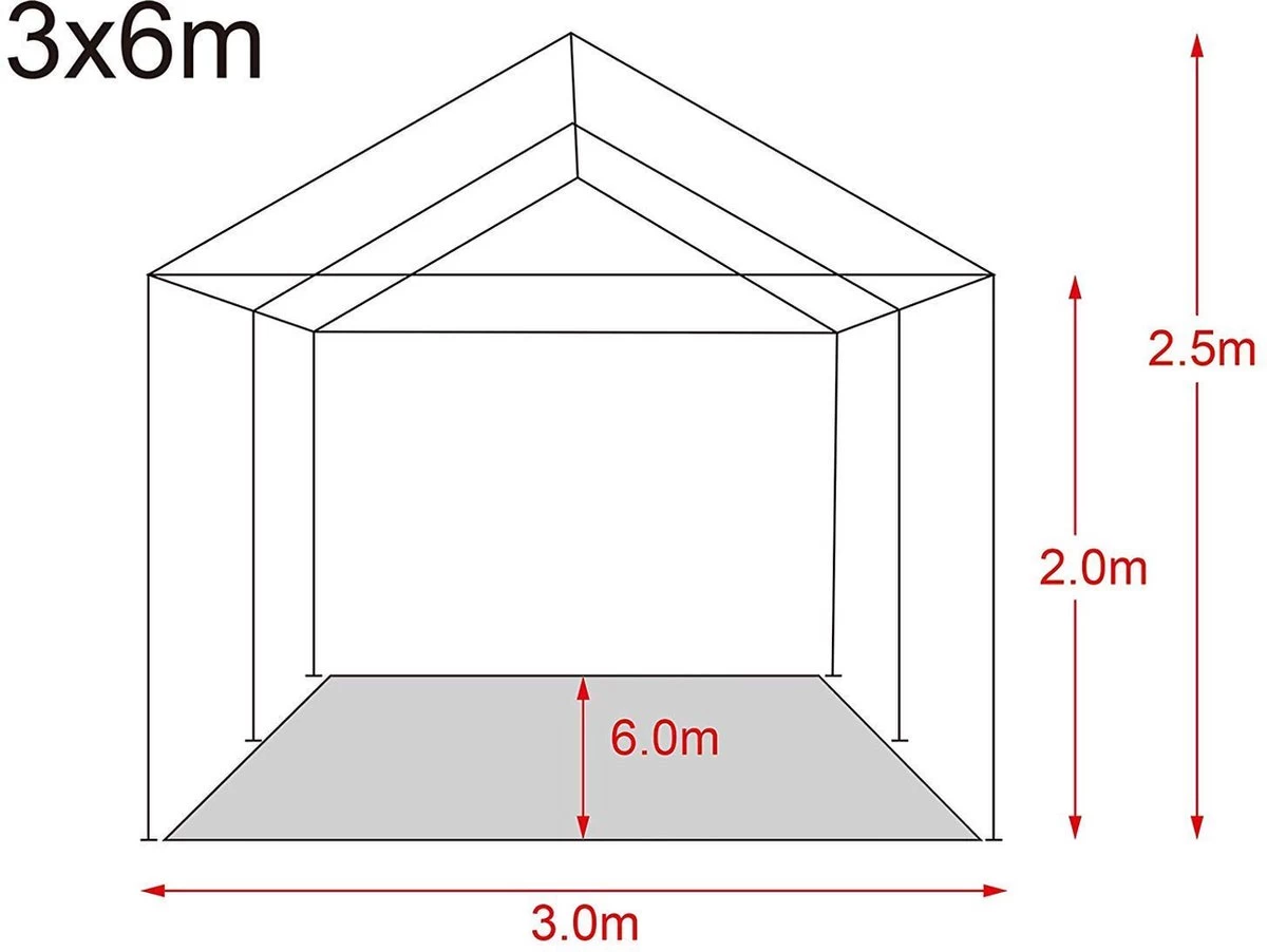 MaxxGarden Partytent - Paviljoen - 300 X 600 X 250 Cm - Met Zijwanden - Waterdicht Pro - 32mm Buizen – Wit - Image 8