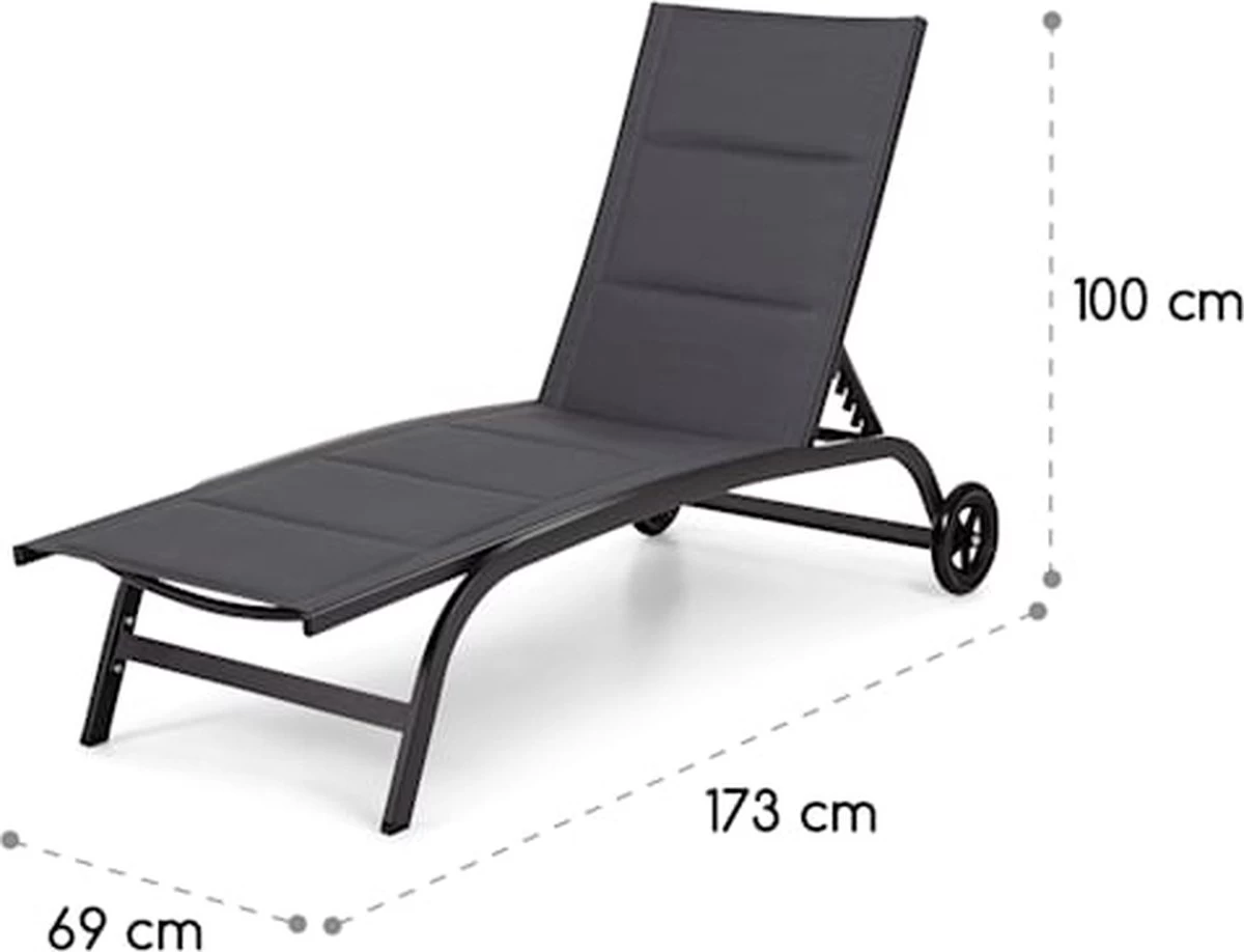 Blumfeldt Limala Tuinstoel - Ligstoel - Relaxstoel - Rugleuning In 6 Standen Verstelbaar - 2 Vielen - Draagkracht: Max. 150 Kg - Image 5