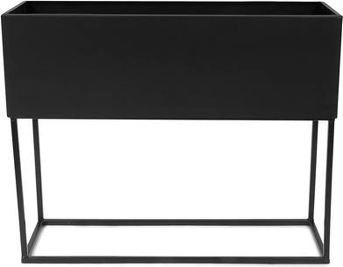 SENZA Rechthoekige Plantenbak - Bloemenbak Ijzer - 42.5 X 34cm - Zwart - Image 2