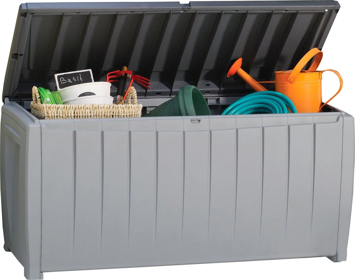 Keter Novel Opbergbox - 340L - 124x55x62.5cm - Grijs - Image 4