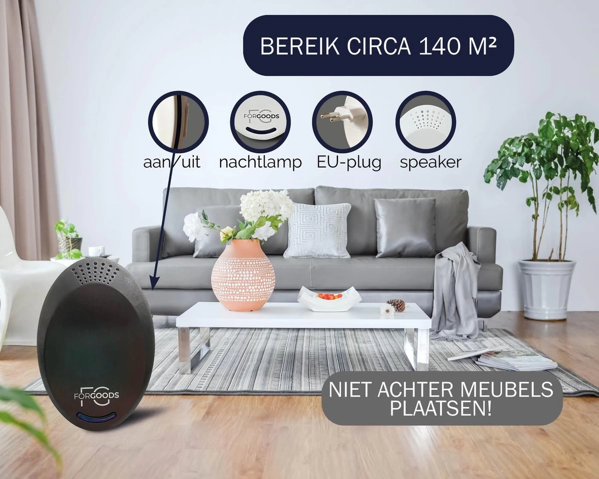 Merkloos Forgoods Ultrasone Muizenverjager En Ongedierte Verjager - Muizenverjager - Pest Reject - (4 Stuk Wit) - Ook Verkrijgbaar In Zwart - Image 5