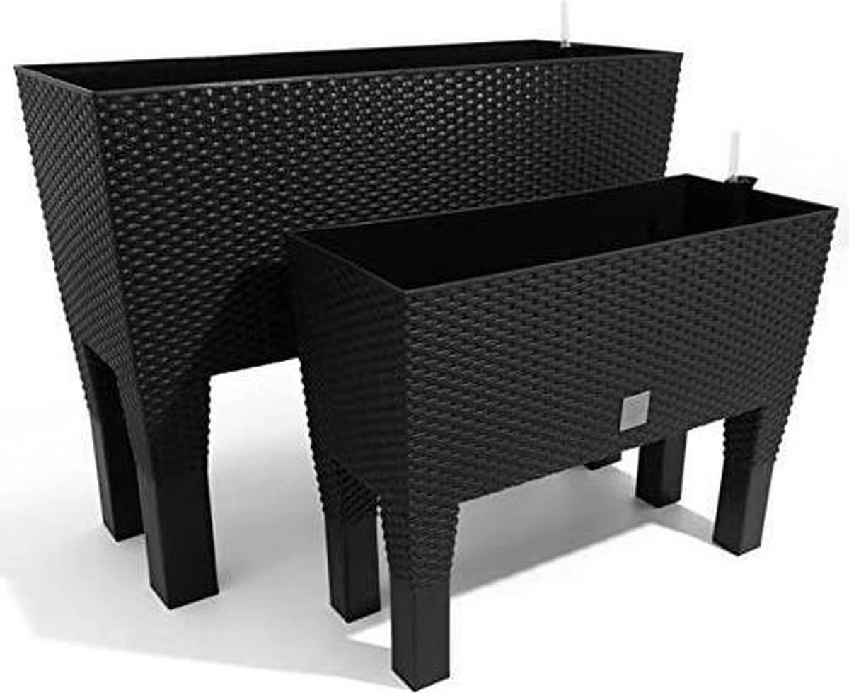 Prosperplast Kunststof Rato Plantenbak Op Poten Met Irrigatiesysteem Antraciet 80 X 33 X 62 Cm - 72 Liter - Balkonbakken/bloembakken - Image 8