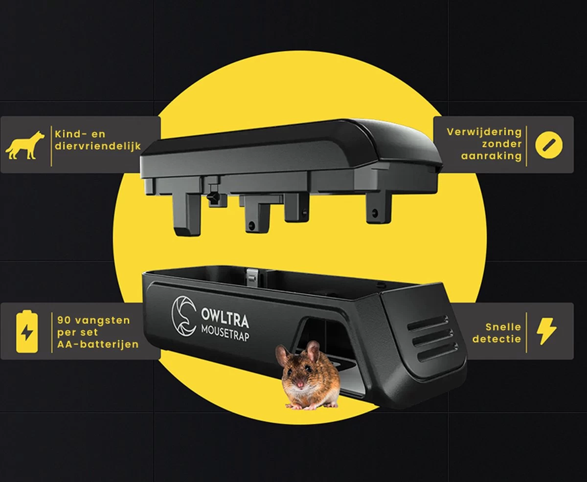 OWLTRA® Elektrische Muizenval - Ongediertebestrijding - Veilig & Hygiënisch - Effectief - Image 9