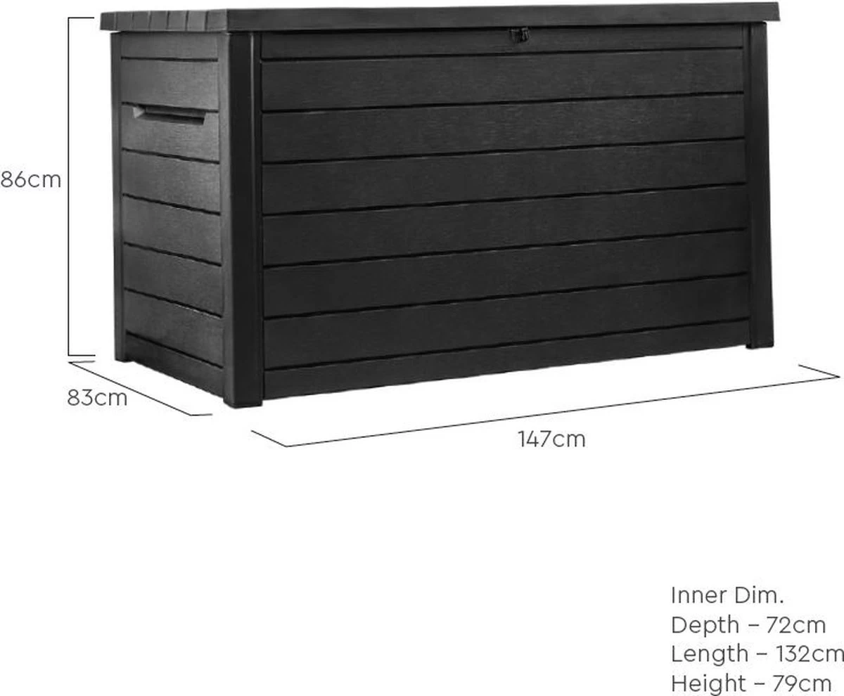 Keter Ontario Opbergbox - 870L - 147x83x86cm - Grafiet - Image 10