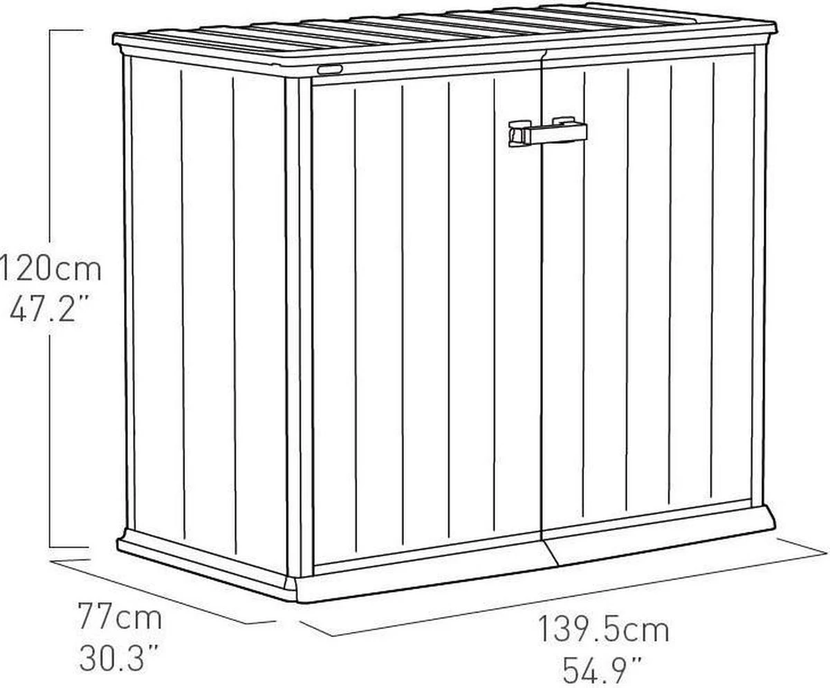 Keter Patio Store Opbergkast - 139,5x77x120cm - Grijs - Image 4