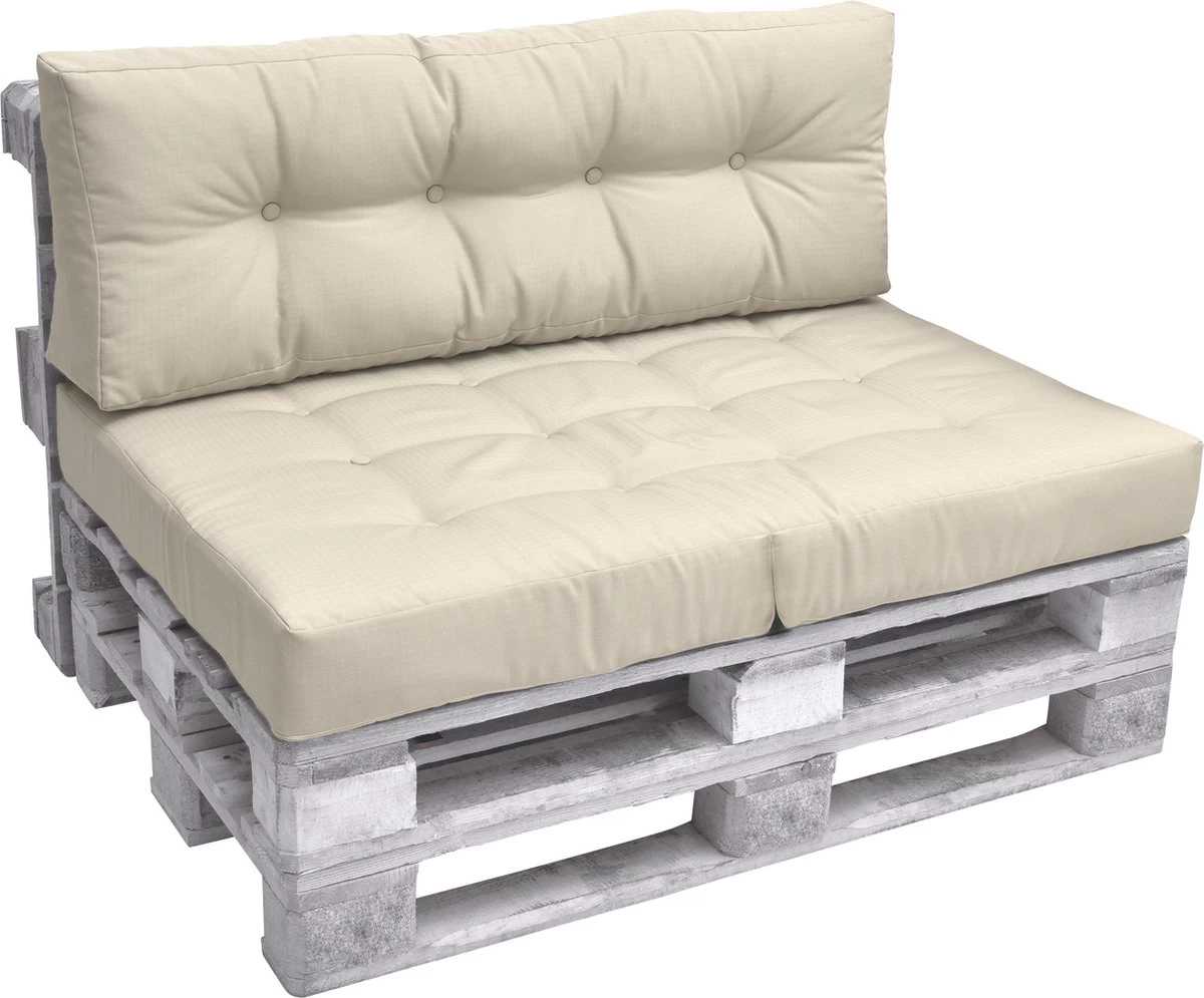 Beautissu Elements – Palletkussen 120x40cm - Rugkussen Natuur In Matraskussen Kwaliteit