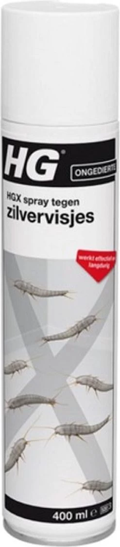 HGX Spray Tegen Zilvervisjes - 13463N - 400ml - Effectief Tegen Zilvervisjes - Vlekvrij - Werkt Tot 6 Weken