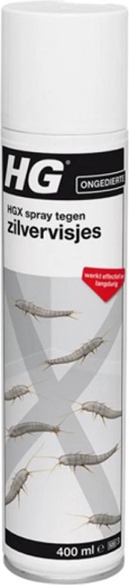 HGX Spray Tegen Zilvervisjes - 13463N - 400ml - Effectief Tegen Zilvervisjes - Vlekvrij - Werkt Tot 6 Weken