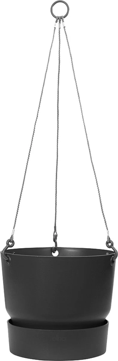 Elho Greenville Hangschaal 24 - Bloempot Voor Balkonbuiten - Ø 23.5 X H 20.5 Cm - Zwart/Living Black - Image 6
