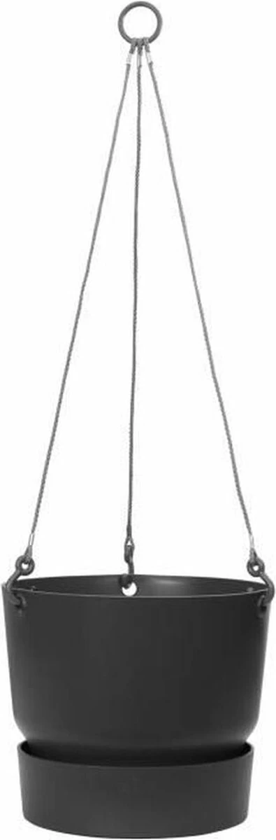 Elho Greenville Hangschaal 24 - Bloempot Voor Balkonbuiten - Ø 23.5 X H 20.5 Cm - Zwart/Living Black - Image 5