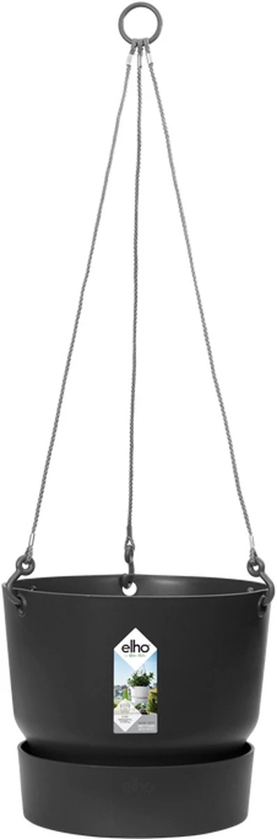 Elho Greenville Hangschaal 24 - Bloempot Voor Balkonbuiten - Ø 23.5 X H 20.5 Cm - Zwart/Living Black - Image 3