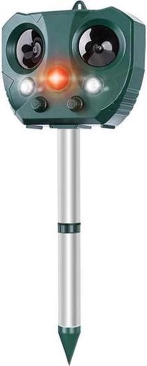 Merkloos Ultrasone Kattenverjager - Kattenschrik - Zonneenergie - Marterverjager - Op Batterijen - Met Adapter - Katten Afweermiddel - Tuin - Ongedierte Verjager