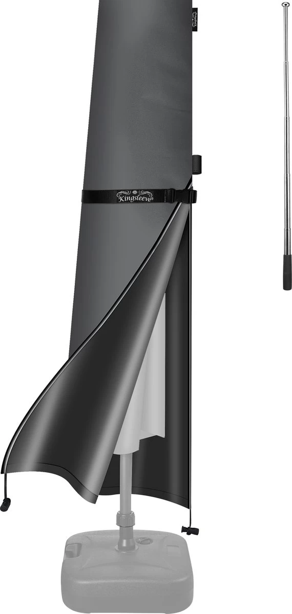 Kingsleeve Parasolhoes Tot Ø 330cm - Weerbestendig Robuust - Grijs - Image 2