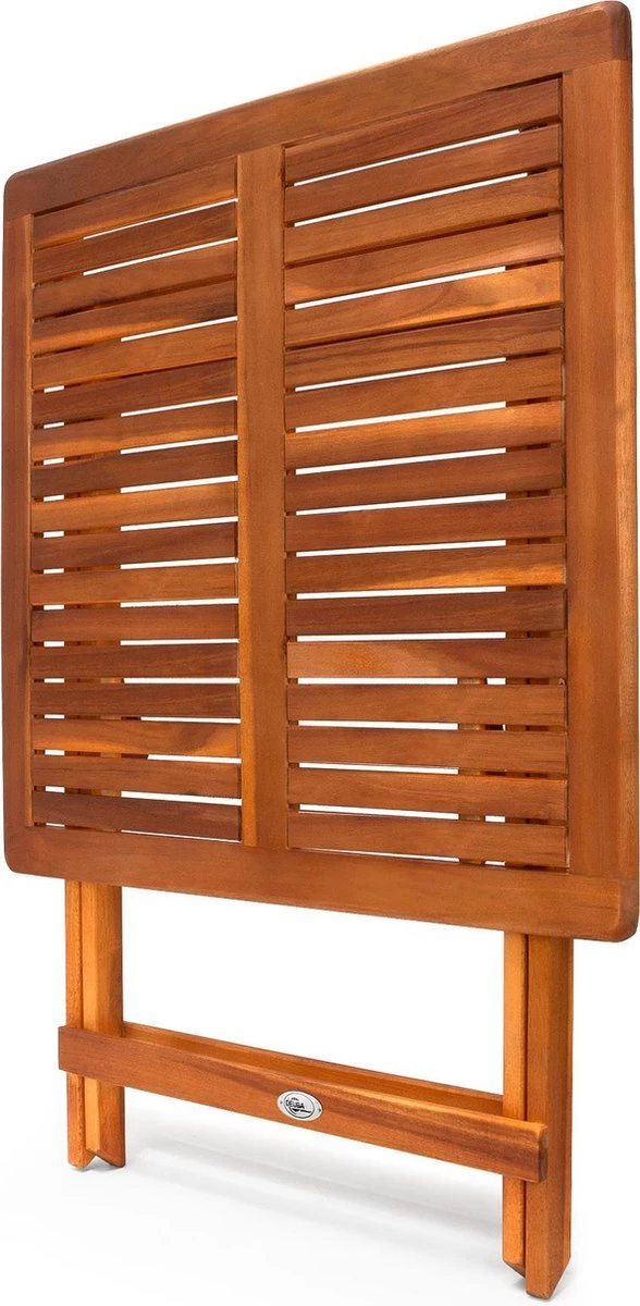 Casaria Bijzettafel Acacia Hout- Inklapbaar - 70x70x73 Cm Bruin - Image 3