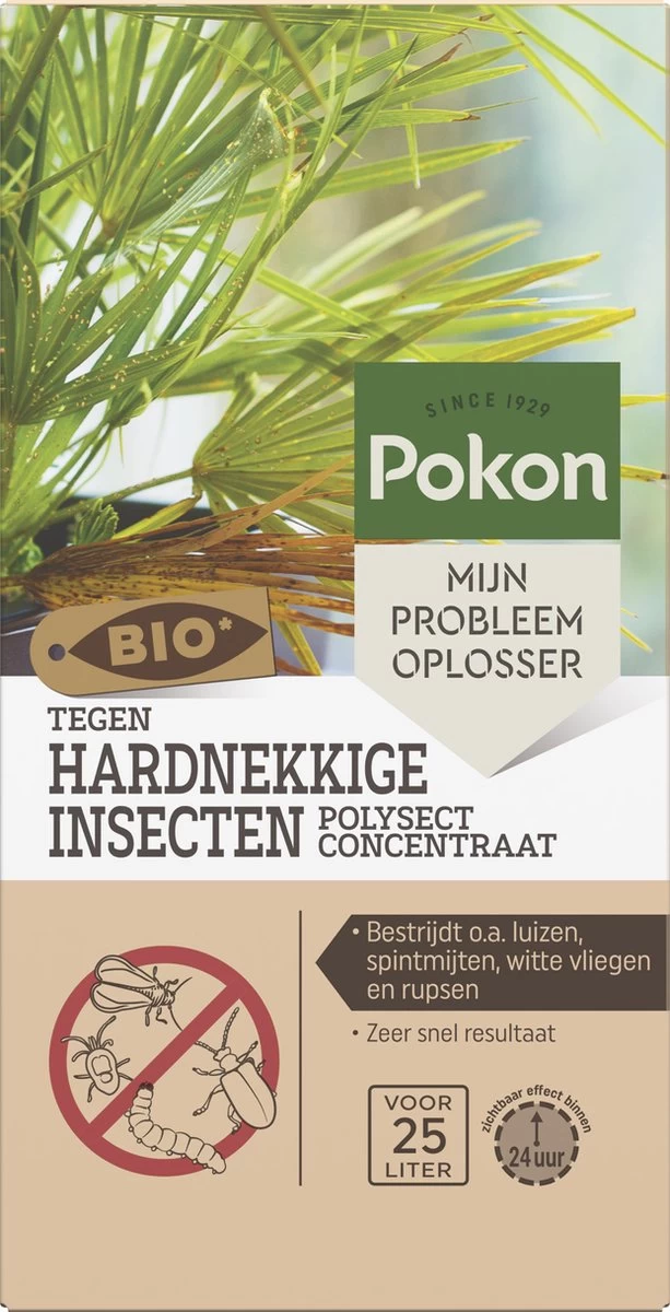 Pokon Bio Tegen Hardnekkige Insecten Concentraat - 175ml Voor 25 Liter - Zichtbaar Effect Binnen 24 Uur - Bestrijdt O.a. Luizen, Spintmijten, Witte Vliegen En Rupsen