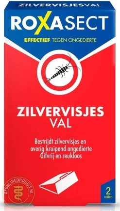 Roxasect Zilvervisjesval - 2 Stuks - Zilvervis Lokstof - Ongediertebestrijding - Insectenval - Binnen/buiten - Zilvervisval