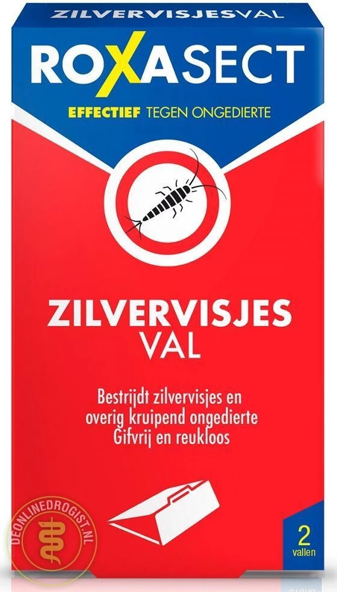 Roxasect Zilvervisjesval - 2 Stuks - Zilvervis Lokstof - Ongediertebestrijding - Insectenval - Binnen/buiten - Zilvervisval