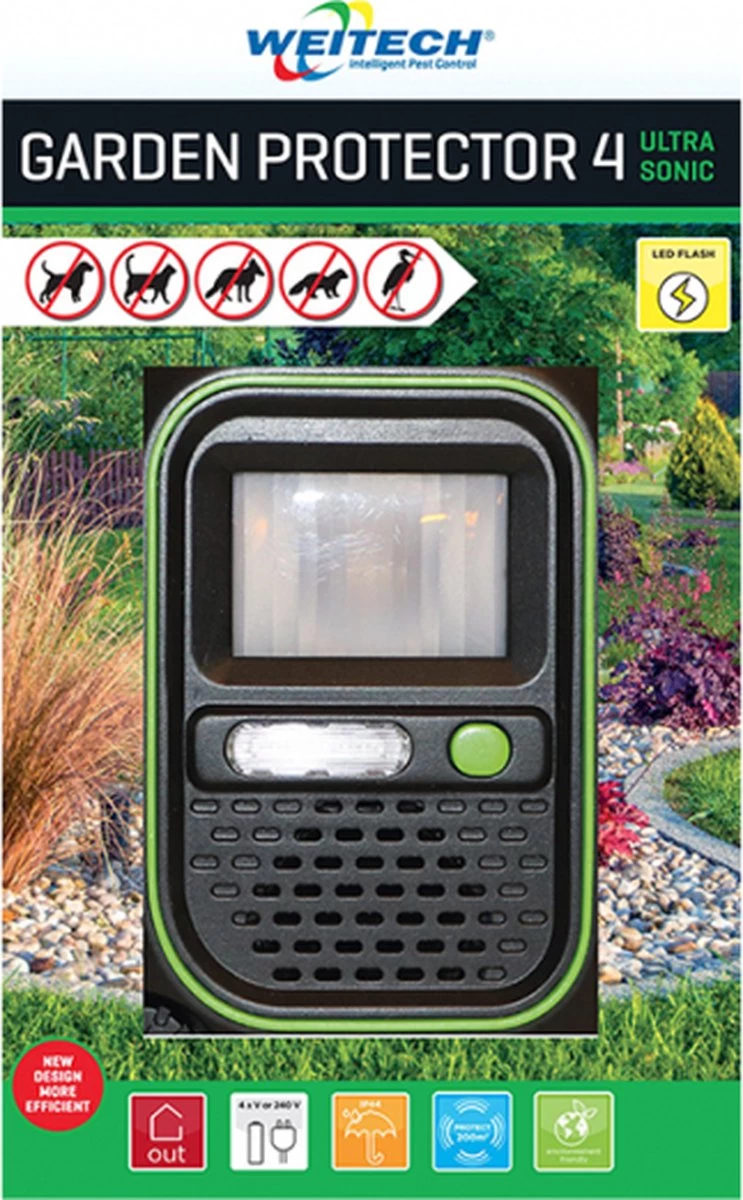 Weitech Dierenverjager- Beschermt Een Gebied Tot 200m2 - Tegen Honden, Katten, Vossen, Konijnen, Marters, Reigers, Etc. - Image 2