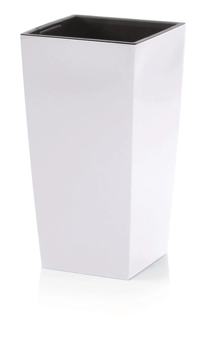 Prosperplast Kunststof Urbi Bloempot/plantenpot Met Binnenpot Wit 32 X 32 X 61 Cm - 21/49 Liter - Hoge Vierkante Bloempotten - Image 7