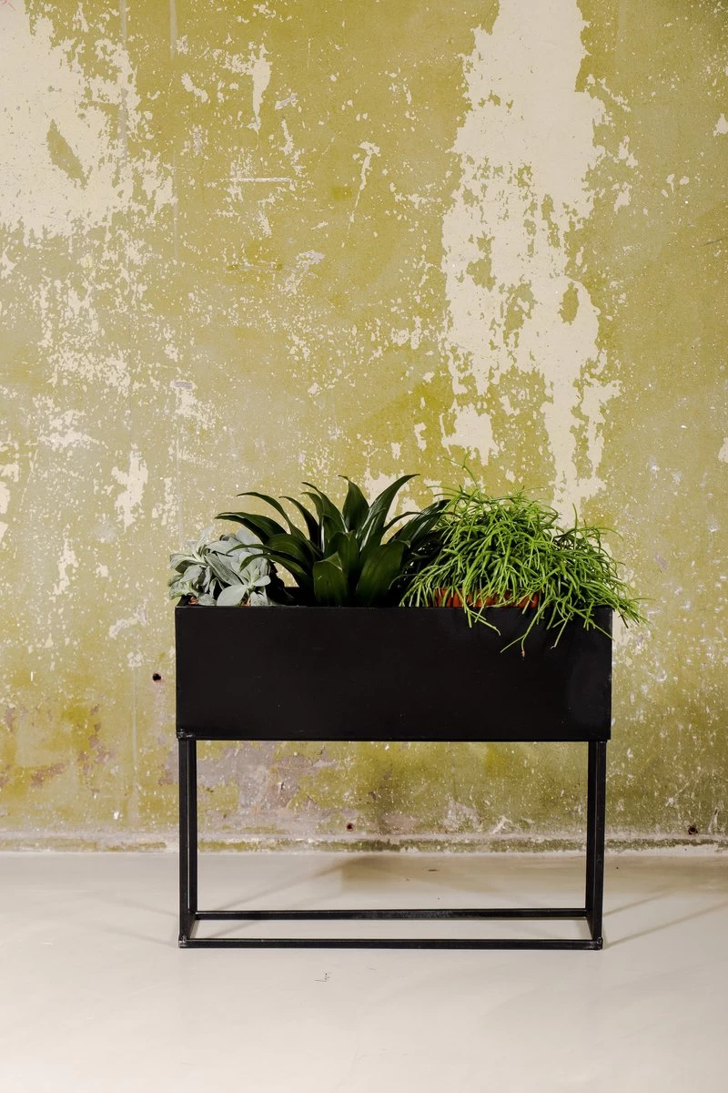 SENZA Rechthoekige Plantenbak - Bloemenbak Ijzer - 42.5 X 34cm - Zwart - Image 3