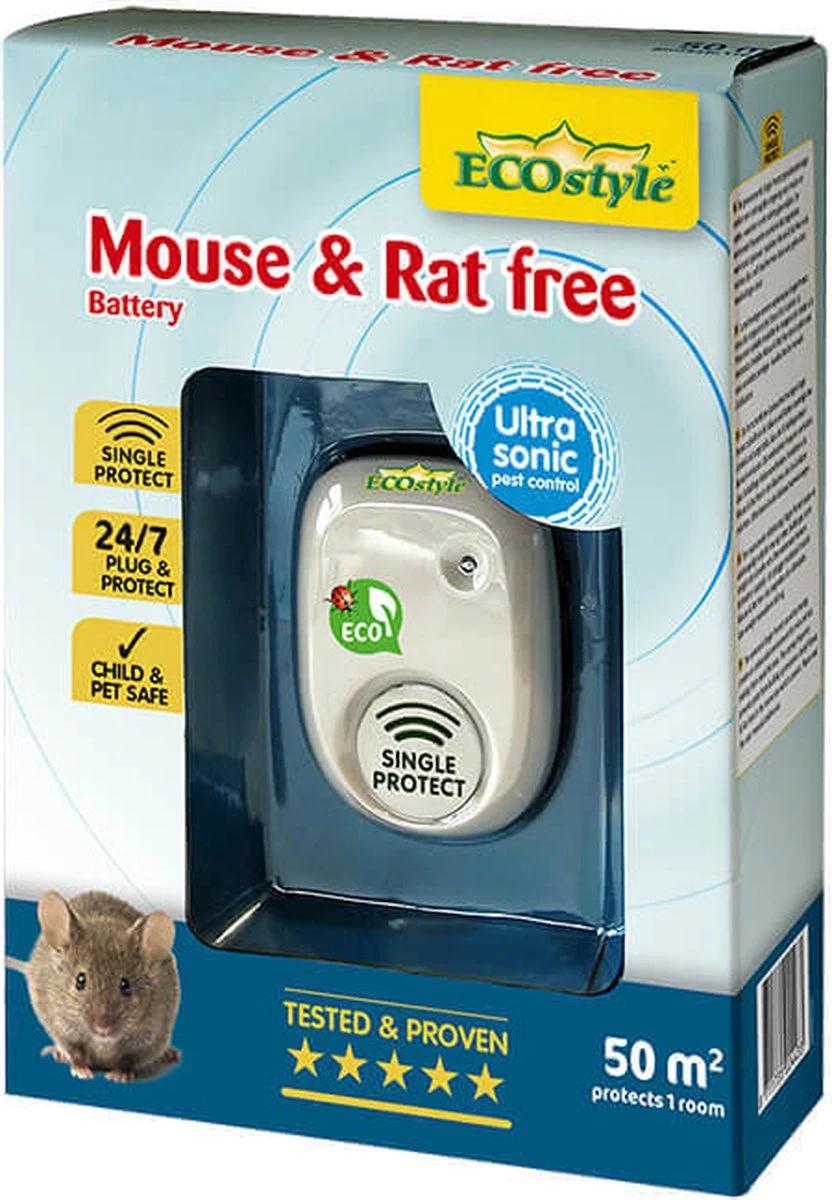 ECOstyle Mouse & Rat Free Tegen Muizen En Ratten - Ecologisch, Vriendelijk & Hyienisch - Veilig Voor Kinderen En Huisdieren - 30 + 30 M² - Voor 2 Kamers - Image 8