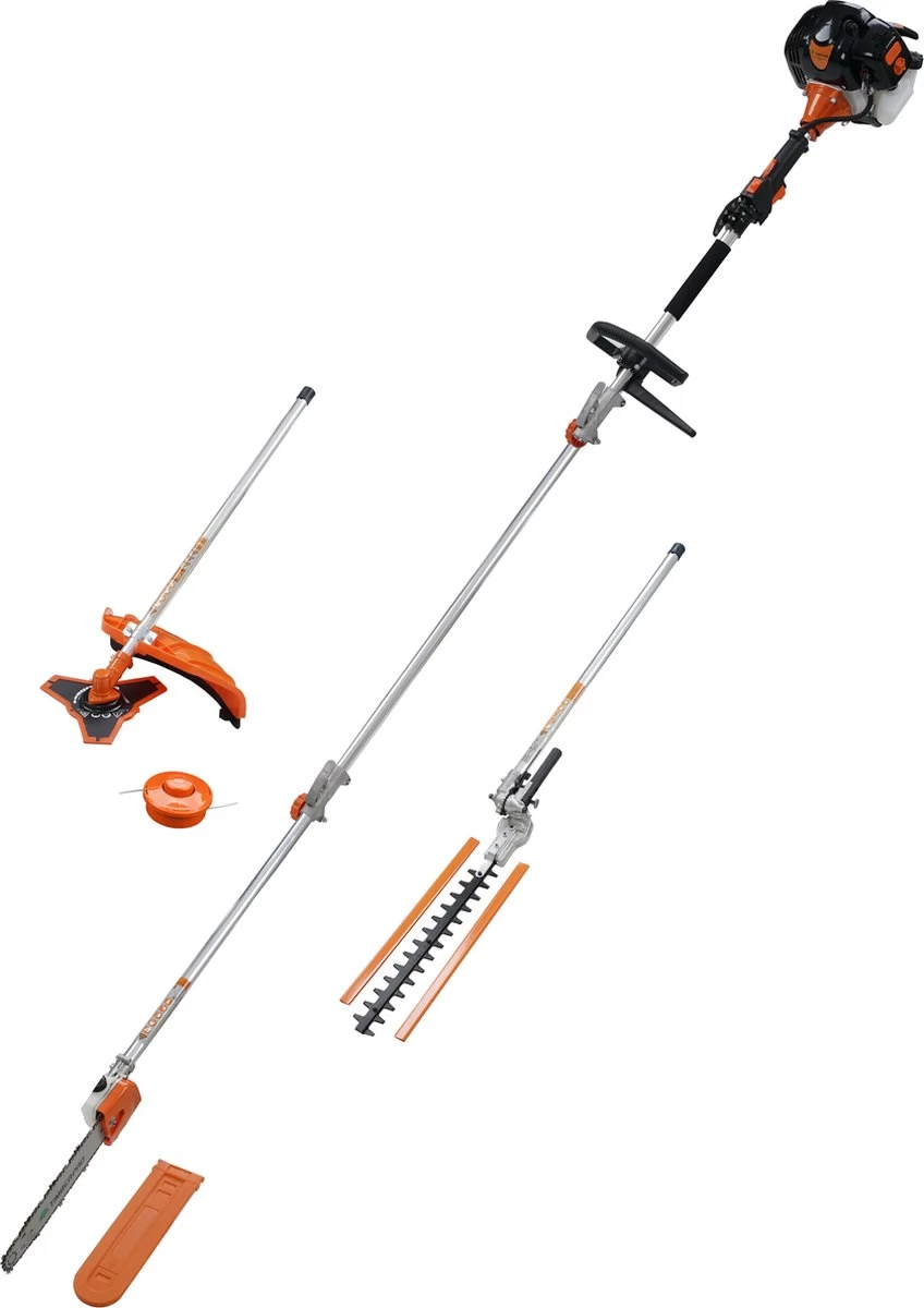 TIMBERPRO - 5-in-1 – Multitool – Benzine - Kettingzaag - Bosmaaier -Kantenmaaier - Haagschaar - Verlengstuk - 52 Cc. - Image 11