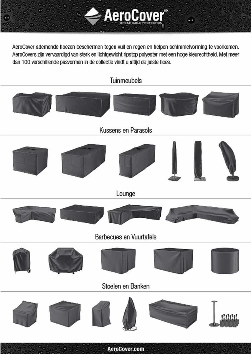 Aerocover Loungesethoes - L-vorm - L 255 X L 255 X B 100 X H 70 Cm - Image 3