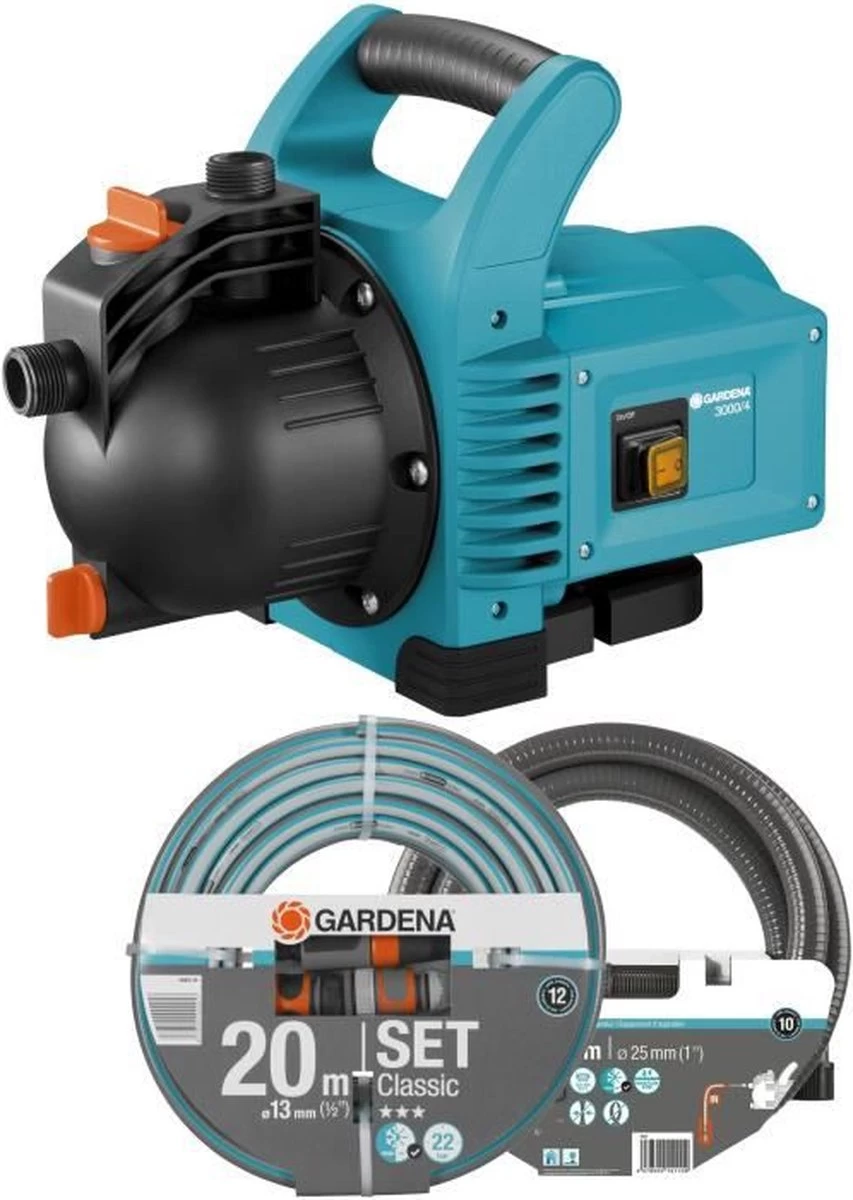 GARDENA - Classic Besproeiingspomp 3000/4 Compleet - Waterpomp - Incl. 3.5 M Aanzuigslang En 20 M Slang - Image 9