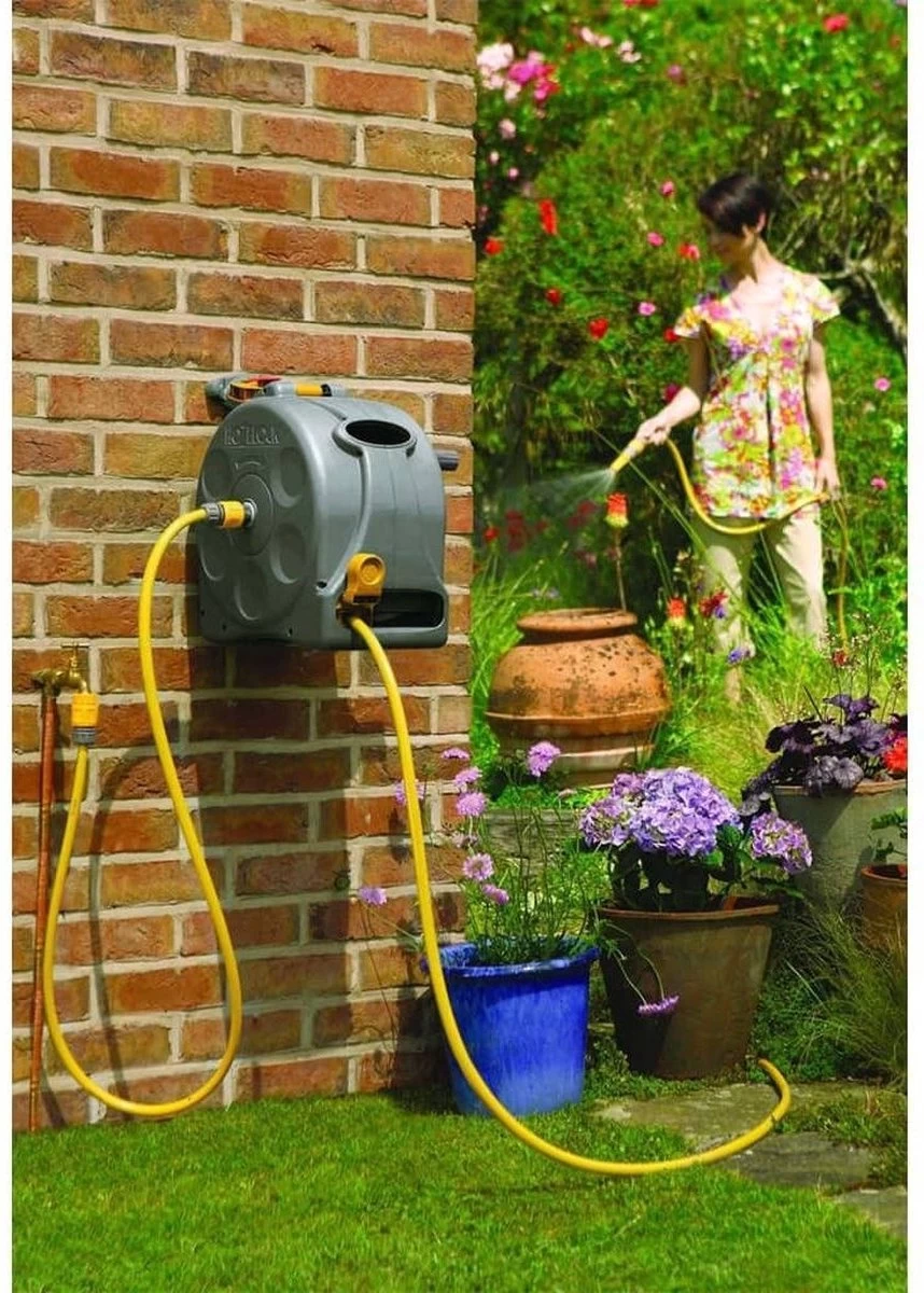 Hozelock Compact Enclosed Reel 2 In 1 - 25 Meter - Slangbox En Muurhaspel In één - Grijs - Image 3