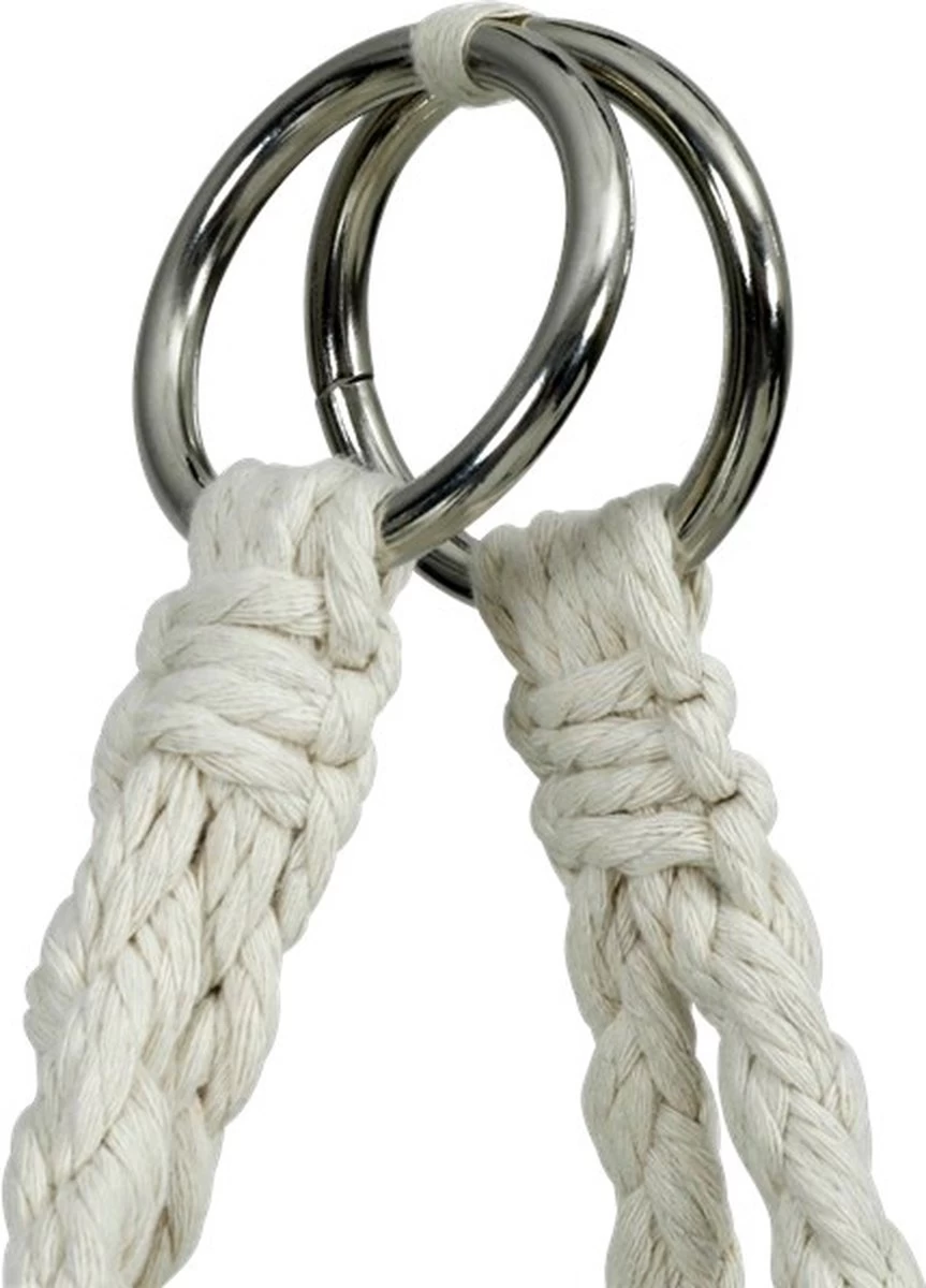 Macramé Hangstoel Beige - Beige Hangstoel - Hangstoel Touw - Hangstoel - Tot 110KG - Eenpersoons Hangstoel - Hang Stoel 1 Persoon - Hangstoel Voor Binnen - Hangstoel Zonder Standaard - Hangstoel Buiten - Image 4