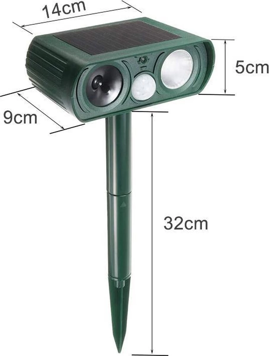 Merkloos Kattenverjager Op Zonneenergie - Kattenschrik - Ultrasone - Marterverjager - Dierenverjager - Groot Bereik - Katten Afweermiddel - Ongedierte Verjager - Image 3