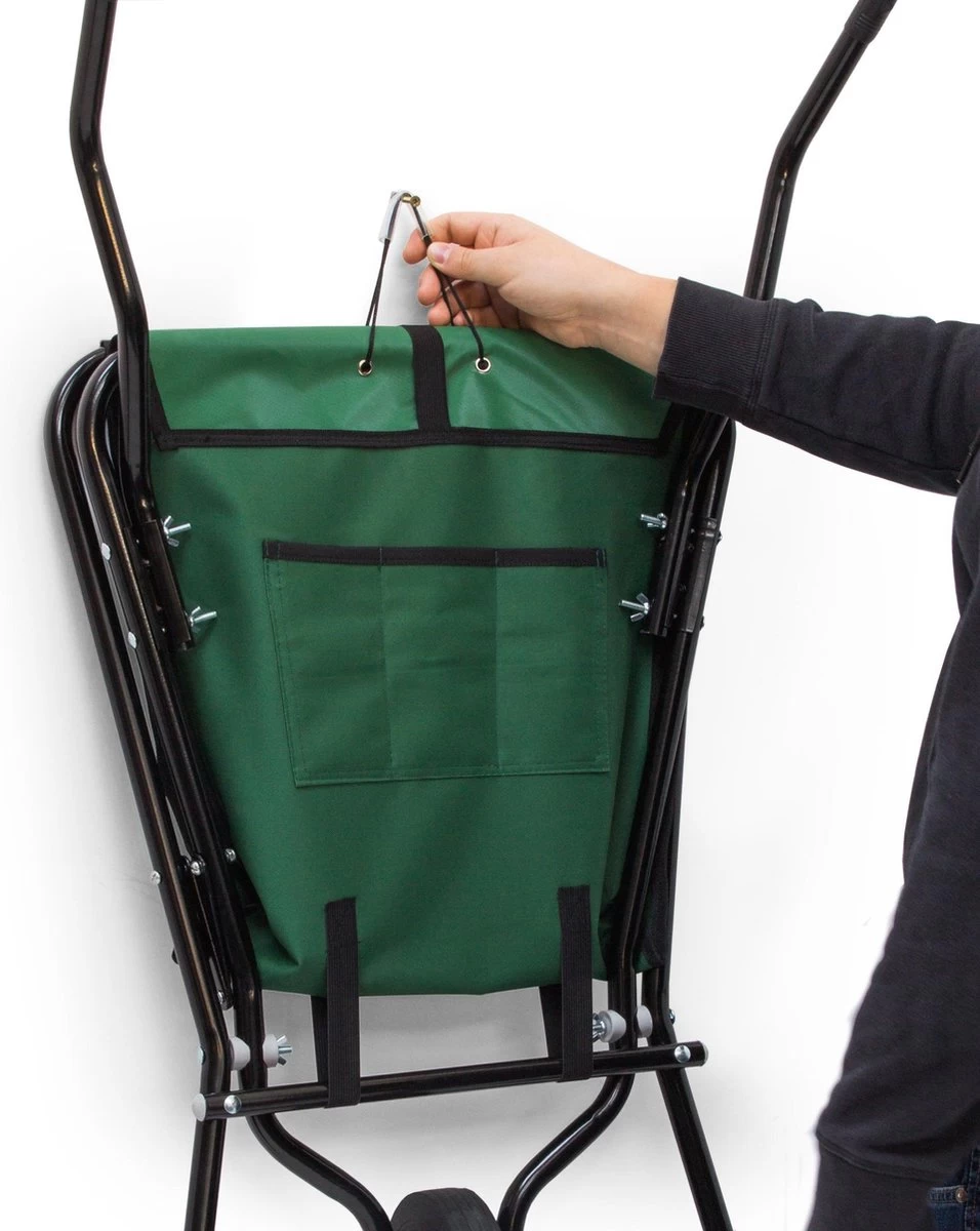 Relaxdays Kruiwagen Opvouwbaar - Inklapbare Tuinwagen - Vouwkruiwagen - Groen - 50 L - Image 2