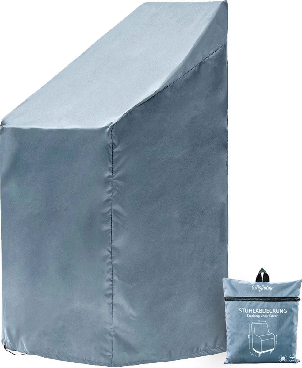 Chefarone Beschermhoes Tuinstoelen - Tuinstoelen Hoes - Tuinmeubelen - Weerbestendig - UV-bescherming - Grijs